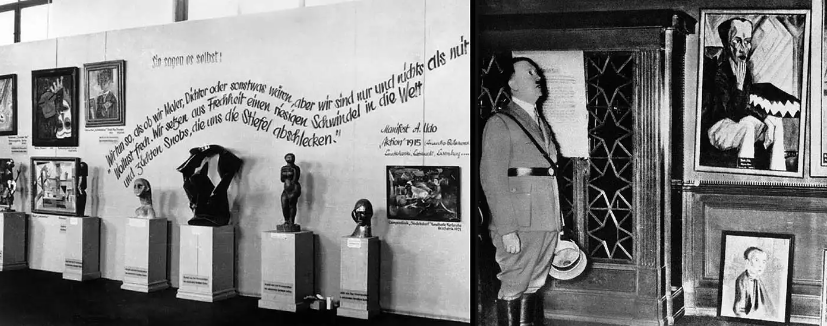 Exhibition “Degenerate Art” in the gallery building at Munich Hofgarten (opening on July 19, 1937)